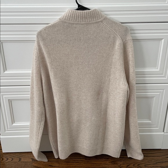 Mens Saks Fifth Avenue Cream Cashmere Zip-Up Sweater - Picture 6 of 7
